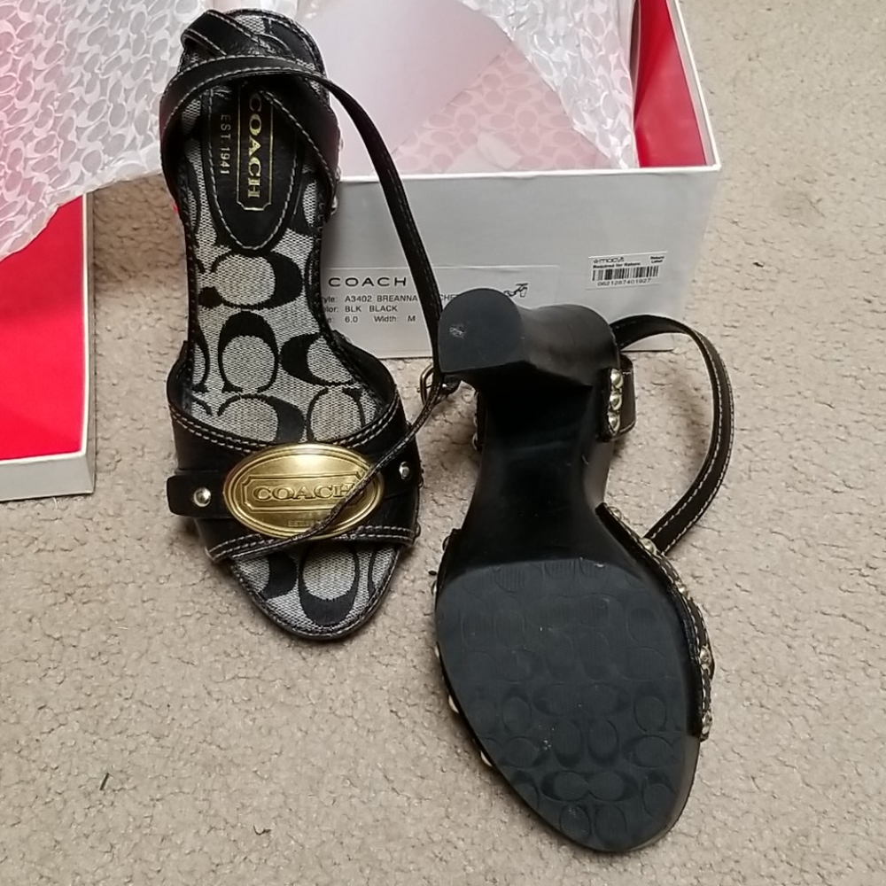 Coach heels worn twice great condition